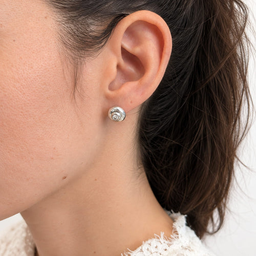 Boucles d'oreilles Boucles d’oreilles en or blanc et diamants 58 Facettes 38011