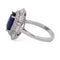 Bague 53 Bague en or blanc avec saphir et diamants 58 Facettes AN10 (00519)