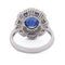 Bague 53 Bague en or blanc avec saphir et diamants 58 Facettes AN10 (00519)