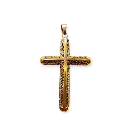 Pendentif Pendentif croix filigrane en or jaune 750 58 Facettes 330101884