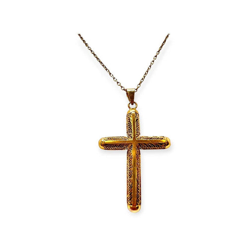 Pendentif Pendentif croix filigrane en or jaune 750 58 Facettes 330101884