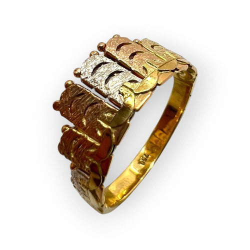 Bague 59 Bague couronne en trois ors 750 58 Facettes 330099644