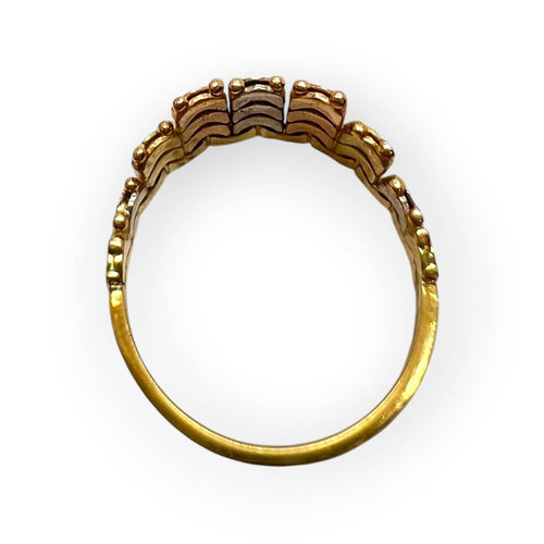 Bague 59 Bague couronne en trois ors 750 58 Facettes 330099644