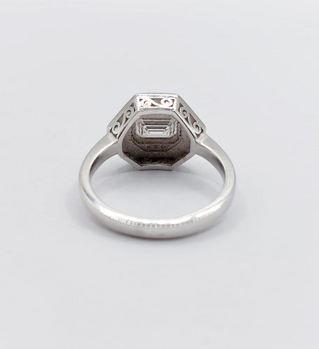 Bague 53 Bague tank Art déco en or blanc 18k et diamants 58 Facettes A07798