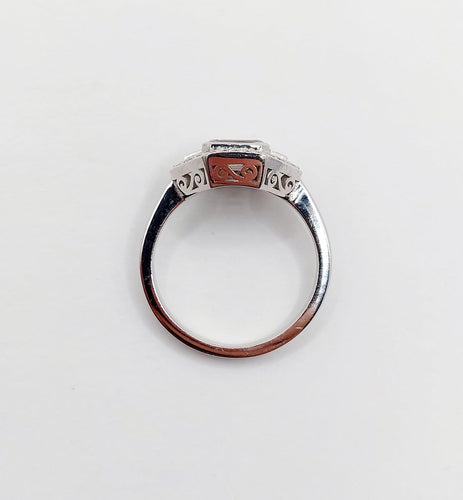 Bague 53 Bague tank Art déco en or blanc 18k et diamants 58 Facettes A07798