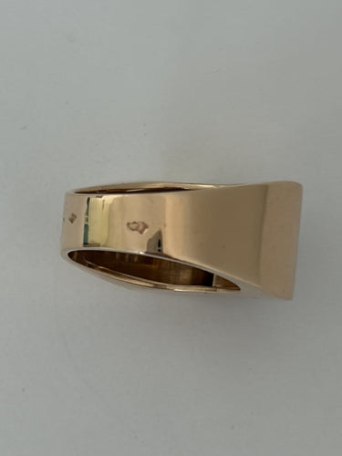 Bague 53 Bague Tank en or jaune, platine et diamants 58 Facettes LOT 8123