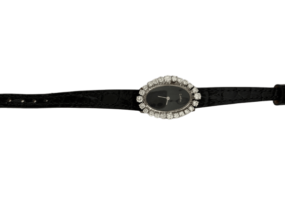 Montre LEBLIN - Montre dame en or gris et diamants 58 Facettes LOT 8110