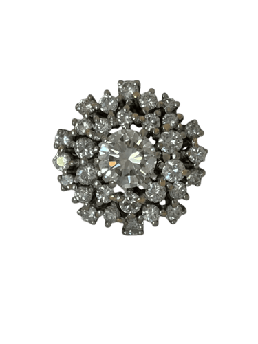 Bague 51 Fleur - Bague en or jaune 18K et diamants 2,27 ct 58 Facettes LOT 8108