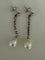 Boucles d'oreilles Boucles d'oreilles pendants en or gris, diamants et perles Akoya 58 Facettes LOT 8102