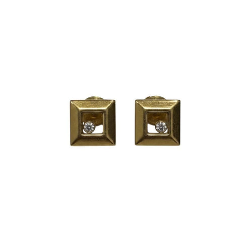 Boucles d'oreilles Chopard Happy Diamonds - Boucles d'oreilles en or jaune et diamants 58 Facettes Chopard-happy-diamonds-boucles