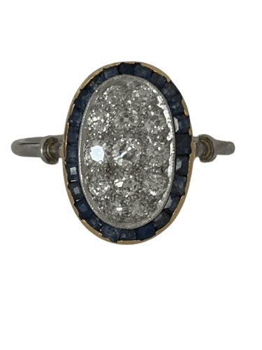 Bague 54 Bague en or jaune et gris, diamants et saphirs 58 Facettes LOT 8090