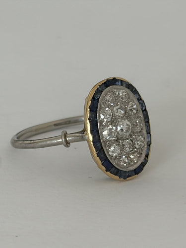 Bague 54 Bague en or jaune et gris, diamants et saphirs 58 Facettes LOT 8090
