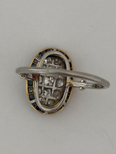 Bague 54 Bague en or jaune et gris, diamants et saphirs 58 Facettes LOT 8090