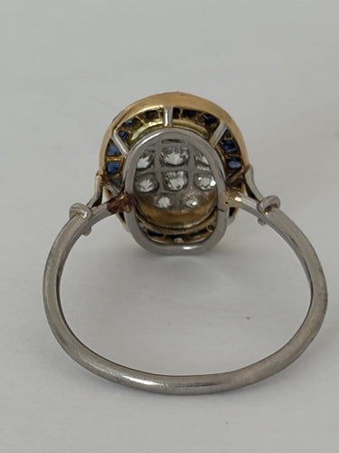 Bague 54 Bague en or jaune et gris, diamants et saphirs 58 Facettes LOT 8090