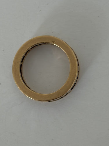 Bague 50 Alliance américaine en or jaune et diamants baguette 58 Facettes LOT 8081