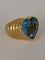 Bague 59 Bague cœur en or jaune et topaze bleue 58 Facettes LOT 8080