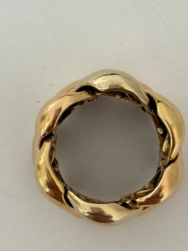 Bague 53 Bague tressée en or jaune, gris et rose 58 Facettes LOT 8041
