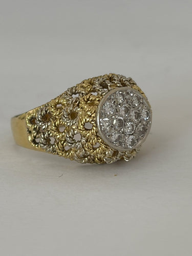 Bague 55 Bague torsadée en or jaune 18k et diamants 58 Facettes LOT 8032