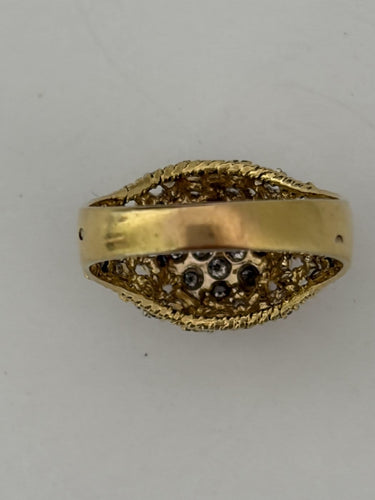 Bague 55 Bague torsadée en or jaune 18k et diamants 58 Facettes LOT 8032