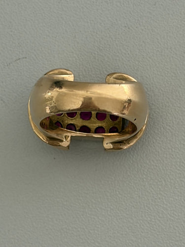 Bague 51 Bague chevalière en or jaune et rubis synthétiques 58 Facettes LOT 8026