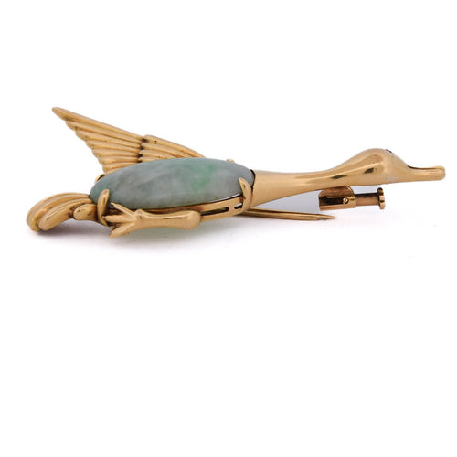 Broche Broche Oiseau en or jaune, jade et rubis 58 Facettes SP84 116-72 (00319)