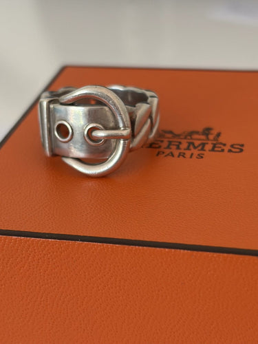 Bague 50 Hermès Ceinture - Bague en argent 58 Facettes LOT 8022