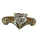 Bague 50 Duchesse - Bague en or jaune et gris 14 ct avec diamant cœur 58 Facettes LOT 8019