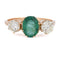 Bague 57 Bague vintage en or jaune 18 kt, émeraude et diamants 58 Facettes AN720 (00019)