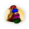 Bague 57 Bague en or jaune 750 sertie de pierres de couleur 58 Facettes 330099648