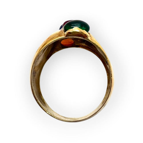 Bague 57 Bague en or jaune 750 sertie de pierres de couleur 58 Facettes 330099648