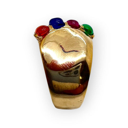 Bague 57 Bague en or jaune 750 sertie de pierres de couleur 58 Facettes 330099648