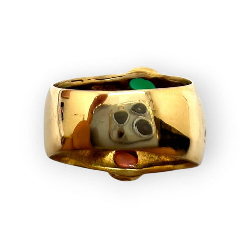 Bague 57 Bague en or jaune 750 sertie de pierres de couleur 58 Facettes 330099648