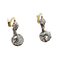 Dormeuses anciennes en or 18k, platine et diamants