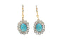 Boucles d'oreilles Boucles d'oreilles pendantes turquoise et diamants taille ancienne 58 Facettes PP6