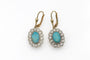 Boucles d'oreilles Boucles d'oreilles pendantes turquoise et diamants taille ancienne 58 Facettes PP6