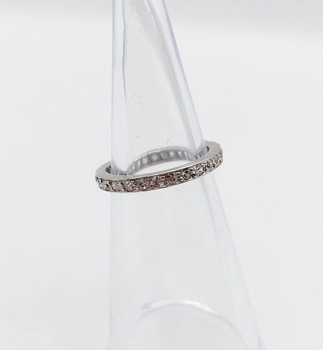 Bague 44.5 Art déco - Alliance américaine en or blanc 18k et diamants 58 Facettes A07815