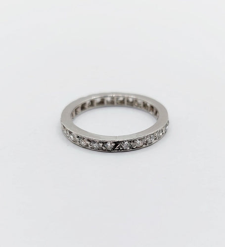Bague 44.5 Art déco - Alliance américaine en or blanc 18k et diamants 58 Facettes A07815