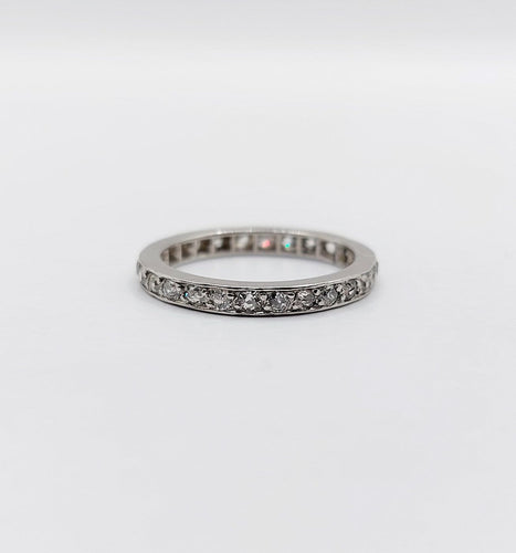 Bague 44.5 Art déco - Alliance américaine en or blanc 18k et diamants 58 Facettes A07815