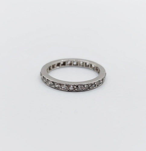 Bague 44.5 Art déco - Alliance américaine en or blanc 18k et diamants 58 Facettes A07815