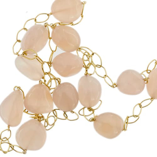 Collier Collier - Collier long en or jaune 18 ct et quartz rose 58 Facettes 36370