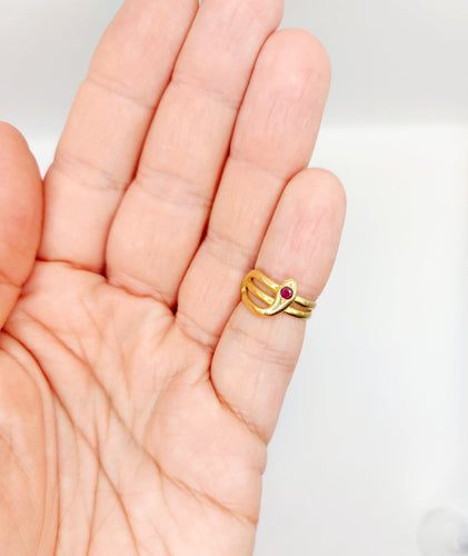 Bague 45 Bague serpent antique en or rose 18k et rubis 58 Facettes A07819