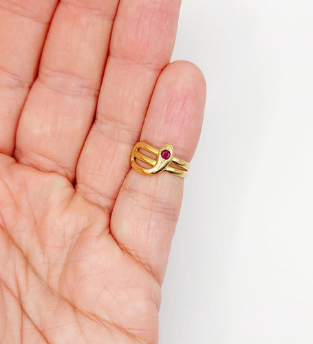 Bague 45 Bague serpent antique en or rose 18k et rubis 58 Facettes A07819