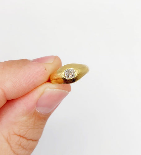 Bague 44.5 Bague jonc dôme antique en or 18k et diamant Peruzzi 58 Facettes A07821