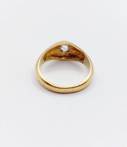 Bague 44.5 Bague jonc dôme antique en or 18k et diamant Peruzzi 58 Facettes A07821