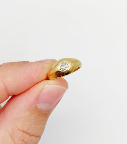 Bague 44.5 Bague jonc dôme antique en or 18k et diamant Peruzzi 58 Facettes A07821