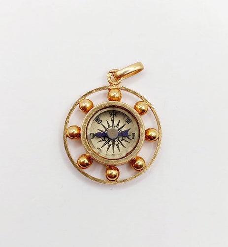 Pendentif Pendentif boussole ancien en or rose 18k, vers 1920 58 Facettes A07824