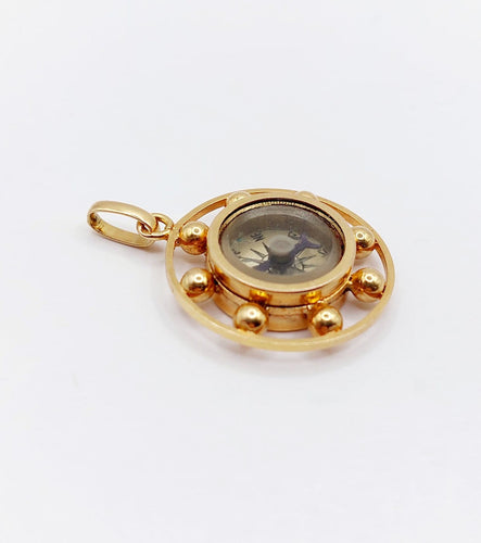 Pendentif Pendentif boussole ancien en or rose 18k, vers 1920 58 Facettes A07824