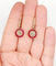 Boucles d'oreilles Dormeuses antiques en or 18k, rubis synthétiques et diamants 58 Facettes A07825