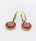 Boucles d'oreilles Dormeuses antiques en or 18k, rubis synthétiques et diamants 58 Facettes A07825