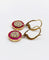 Boucles d'oreilles Dormeuses antiques en or 18k, rubis synthétiques et diamants 58 Facettes A07825